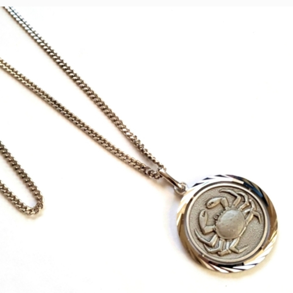 Cancer Zodiac Silver Necklace